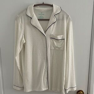 Tommy Hilfiger Cream Pajama Top with Black Dots